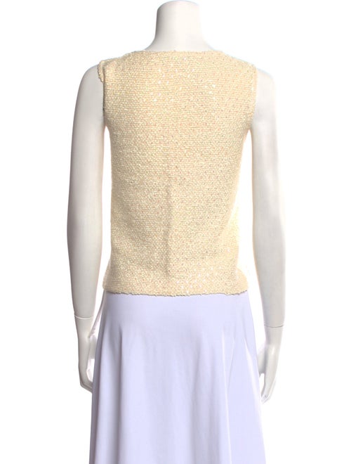 St. John Scoop Neck Sleeveless Crop Top