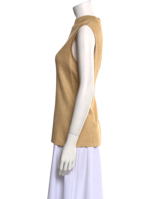 St. John Mock Neck Sleeveless Top