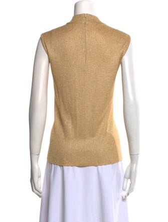 St. John Mock Neck Sleeveless Top