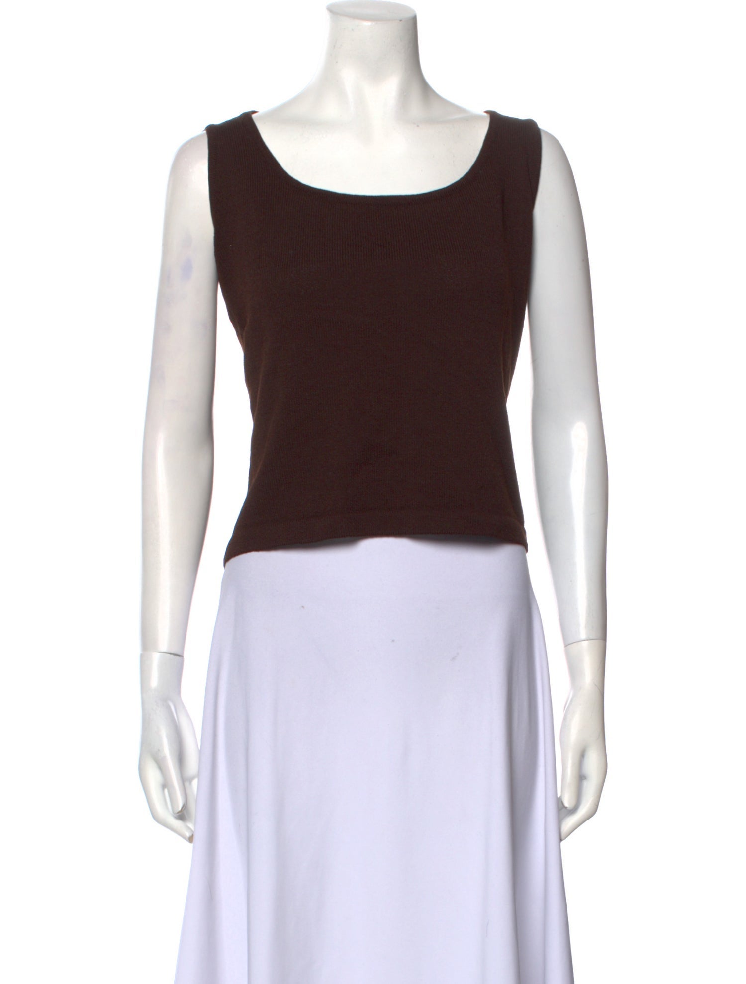 St. John Scoop Neck Sleeveless Crop Top
