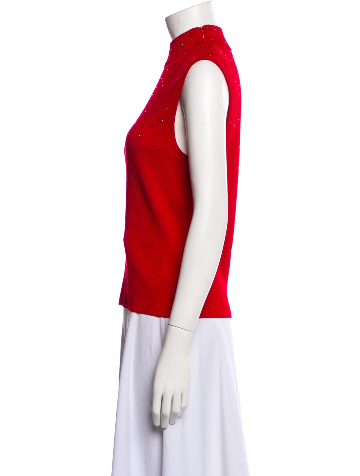 St. John Wool Mock Neck Top