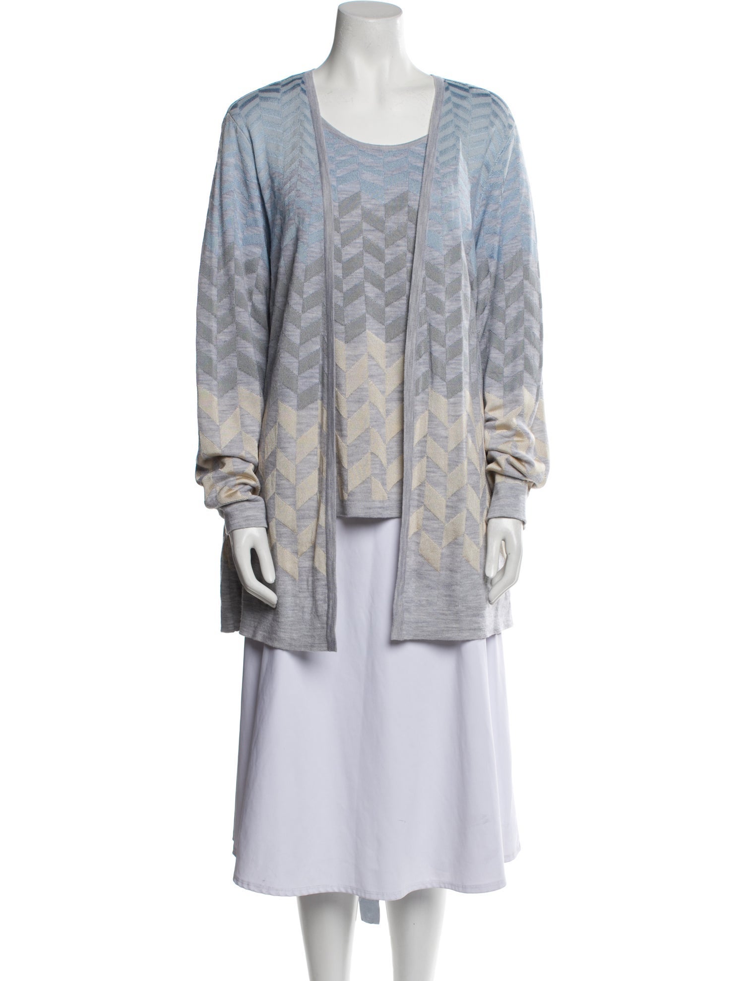 St. John Printed Scoop Neck Sweatshirt