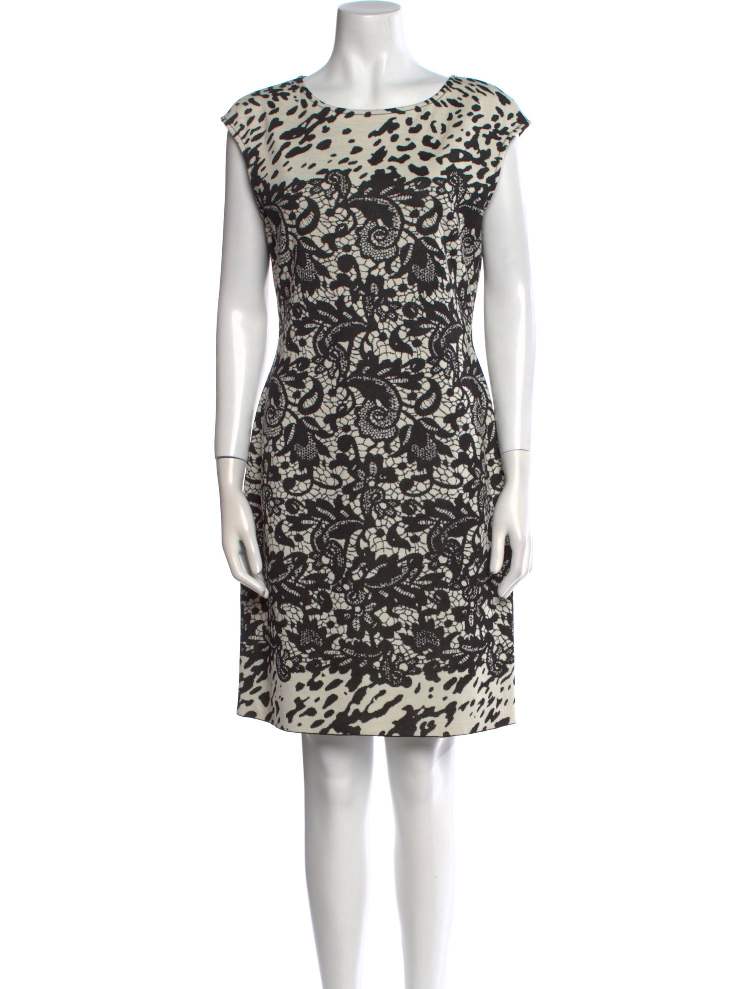St. John Lace Pattern Knee-Length Dress
