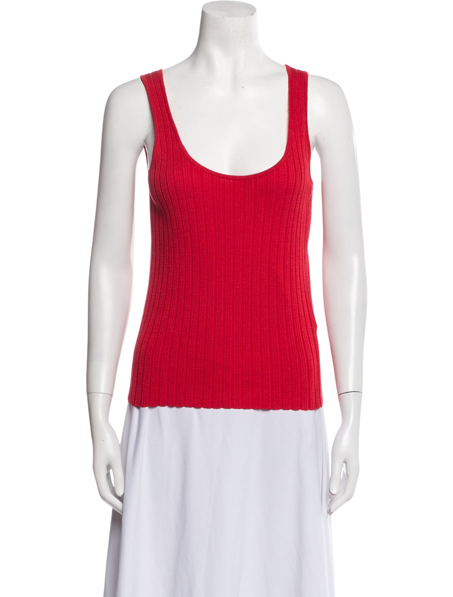 St. John Scoop Neck Sleeveless Top