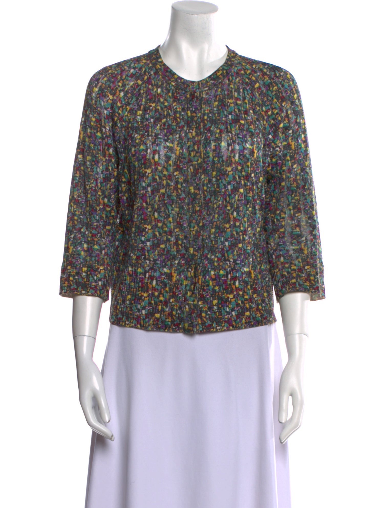 SoCa By St. John Printed Crew Neck Sweater