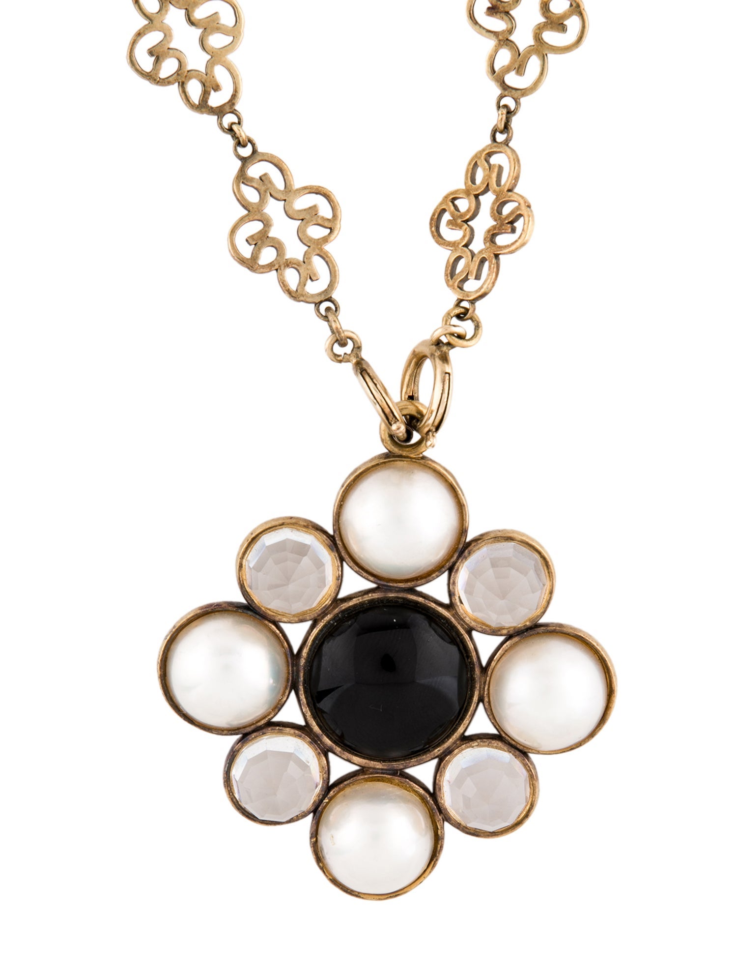 St. John Pearl, Stone & Crystal Pendant Necklace