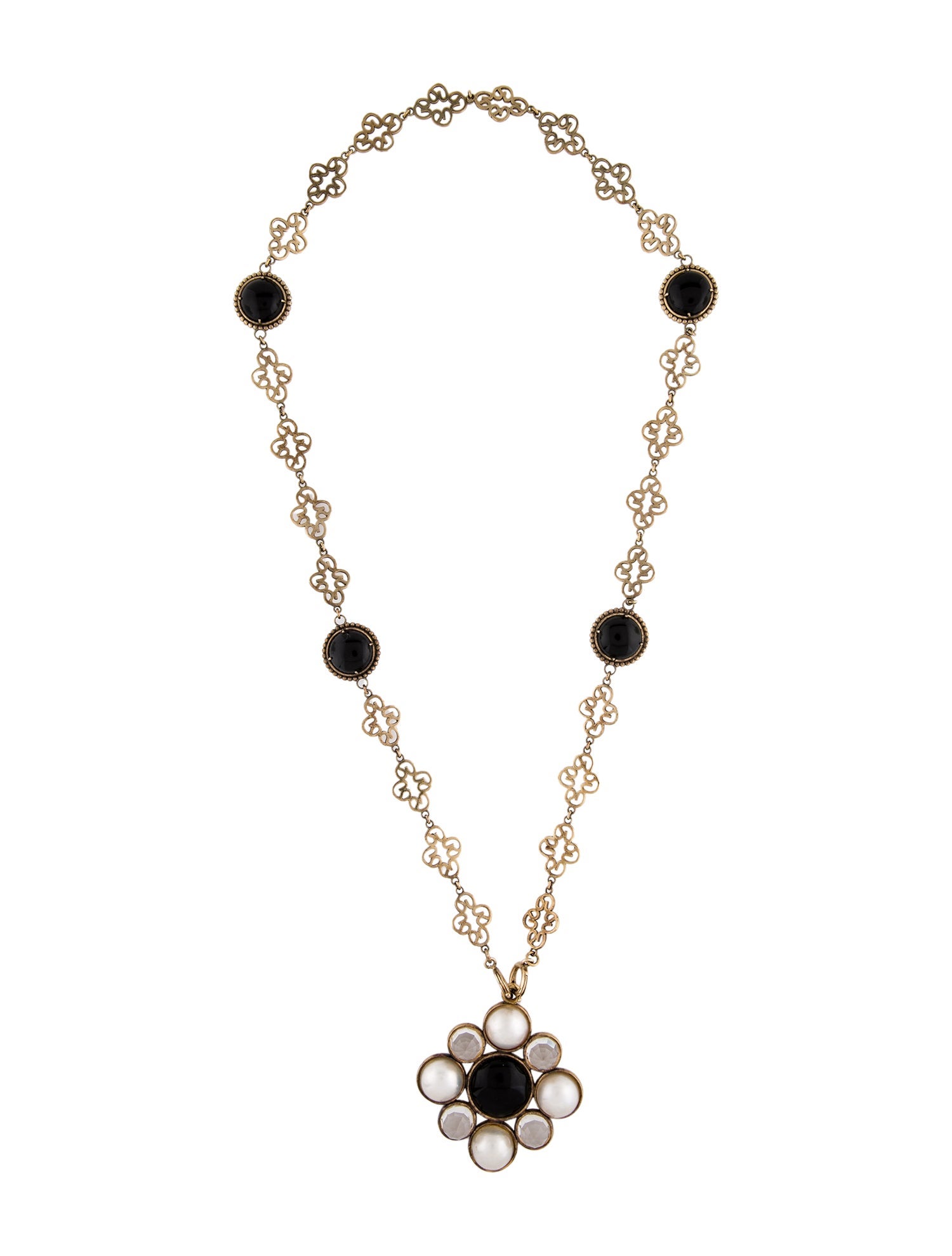 St. John Pearl, Stone & Crystal Pendant Necklace