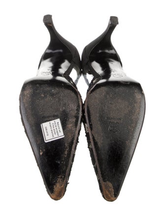 St. John Floral Print Crystal Embellishments D'Orsay Pumps