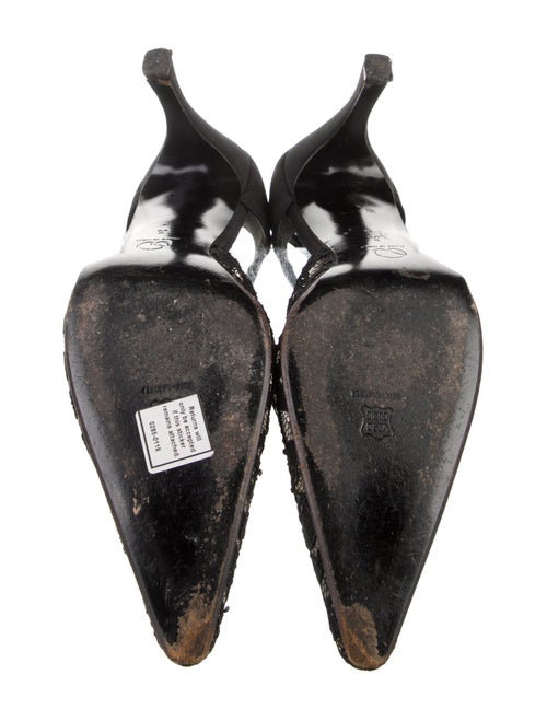 St. John Floral Print Crystal Embellishments D'Orsay Pumps