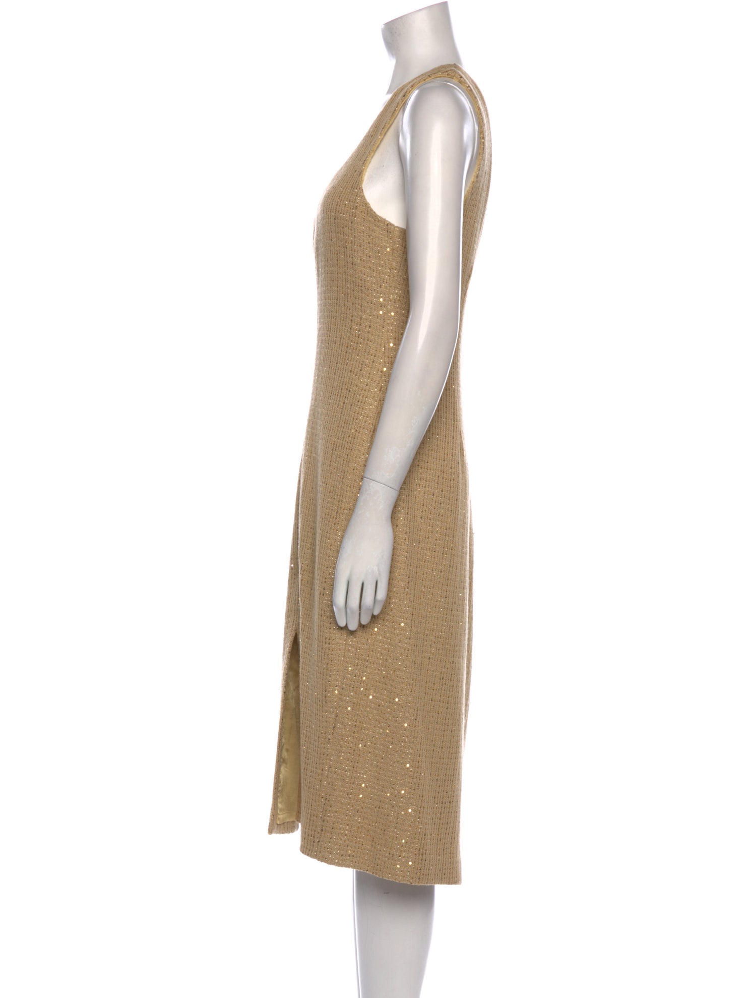 St. John Square Neckline Midi Length Dress
