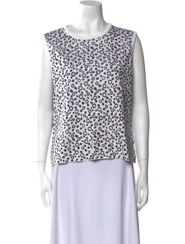 St. John Knitwear Wool Printed Sweater L