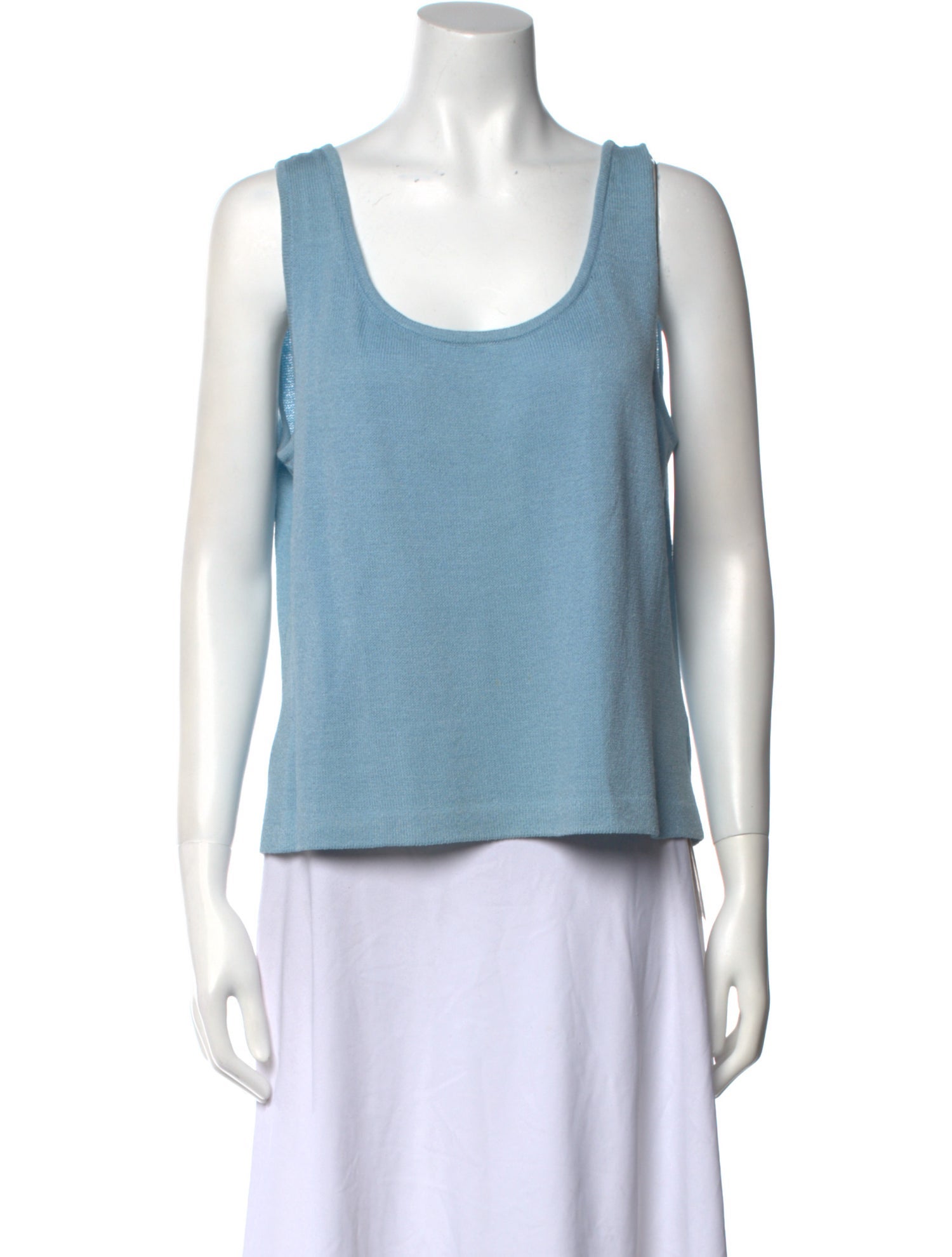 St. John Scoop Neck Sleeveless Top