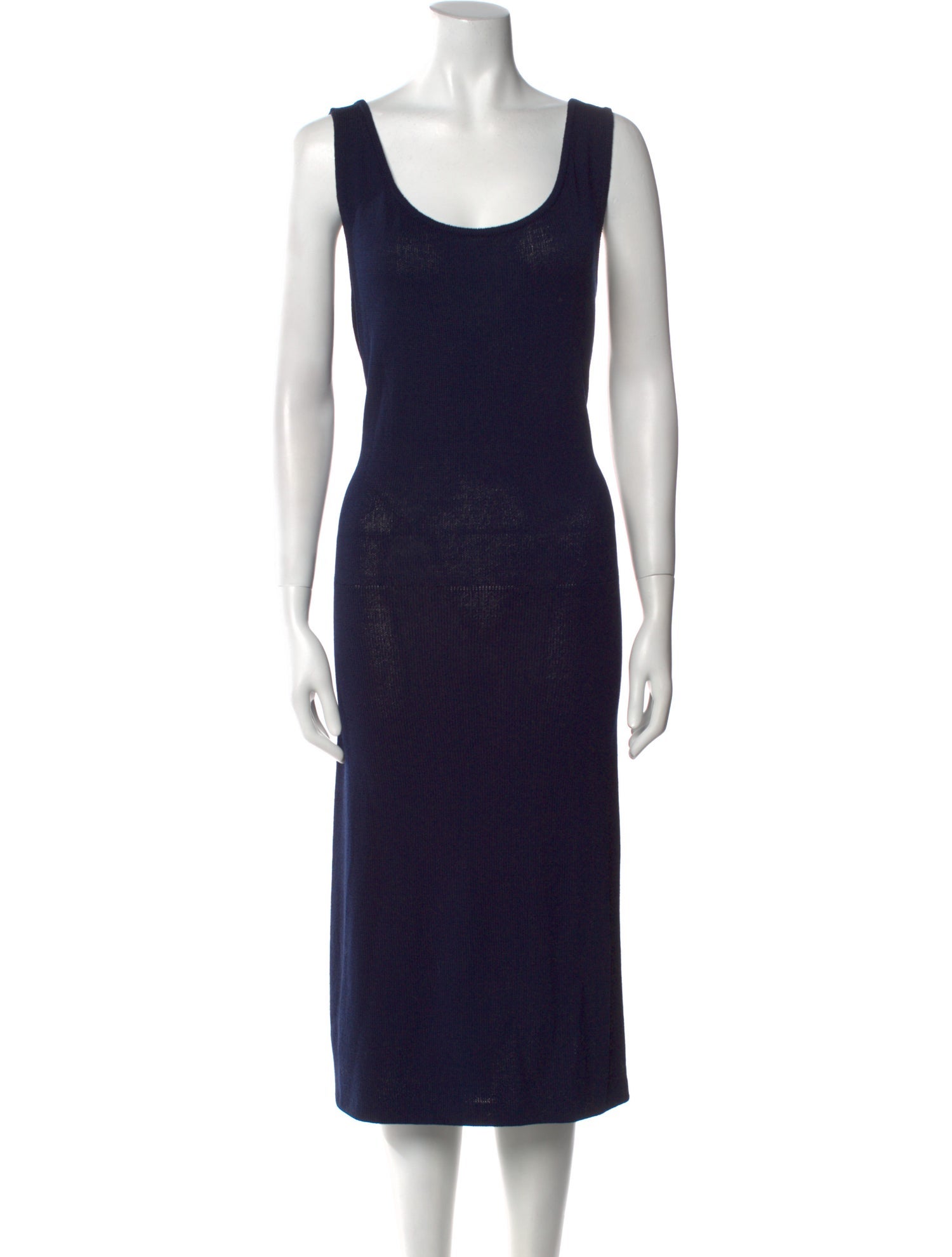 St. John Scoop Neck Midi Length Dress