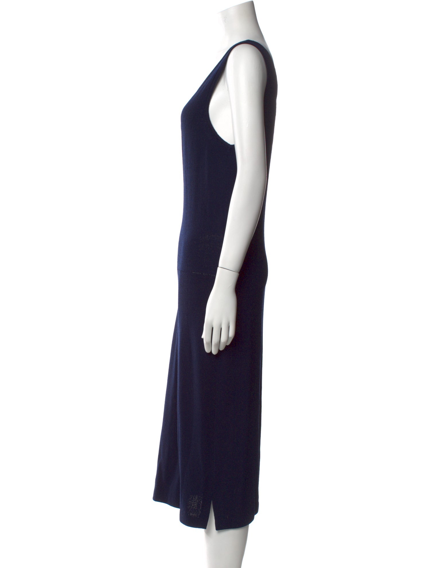 St. John Scoop Neck Midi Length Dress