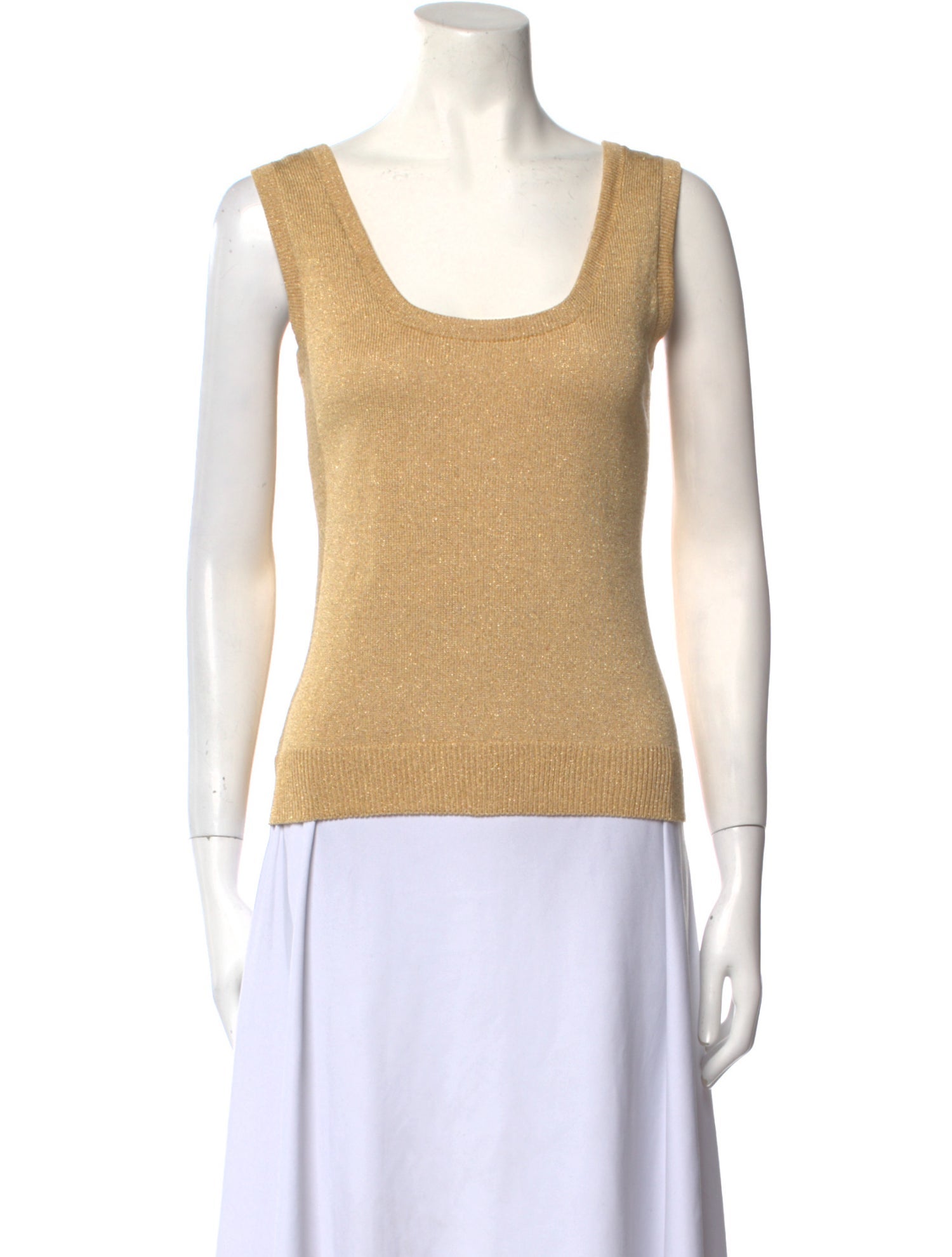 St. John Scoop Neck Sleeveless Top