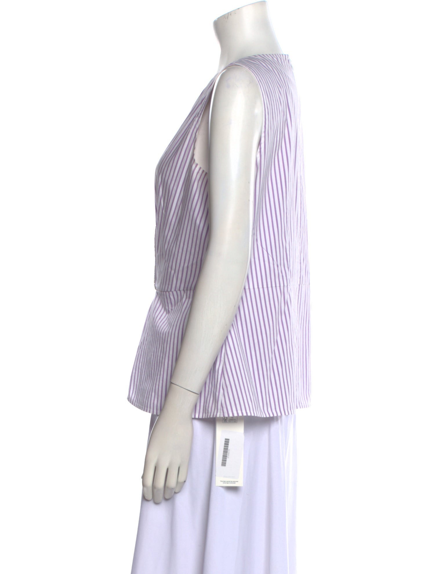 St. John Striped V-Neck Blouse