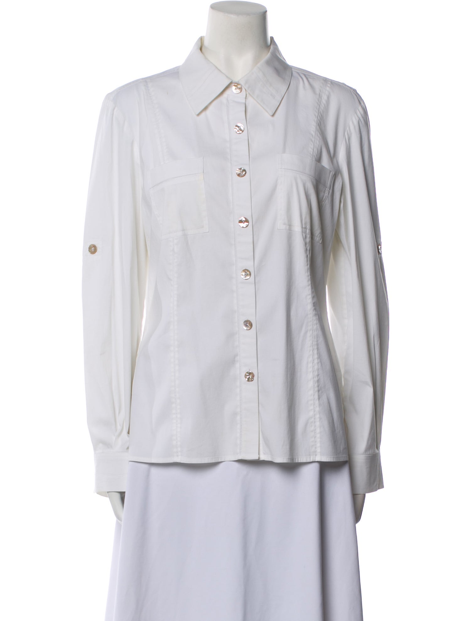 St. John Long Sleeve Button-Up Top