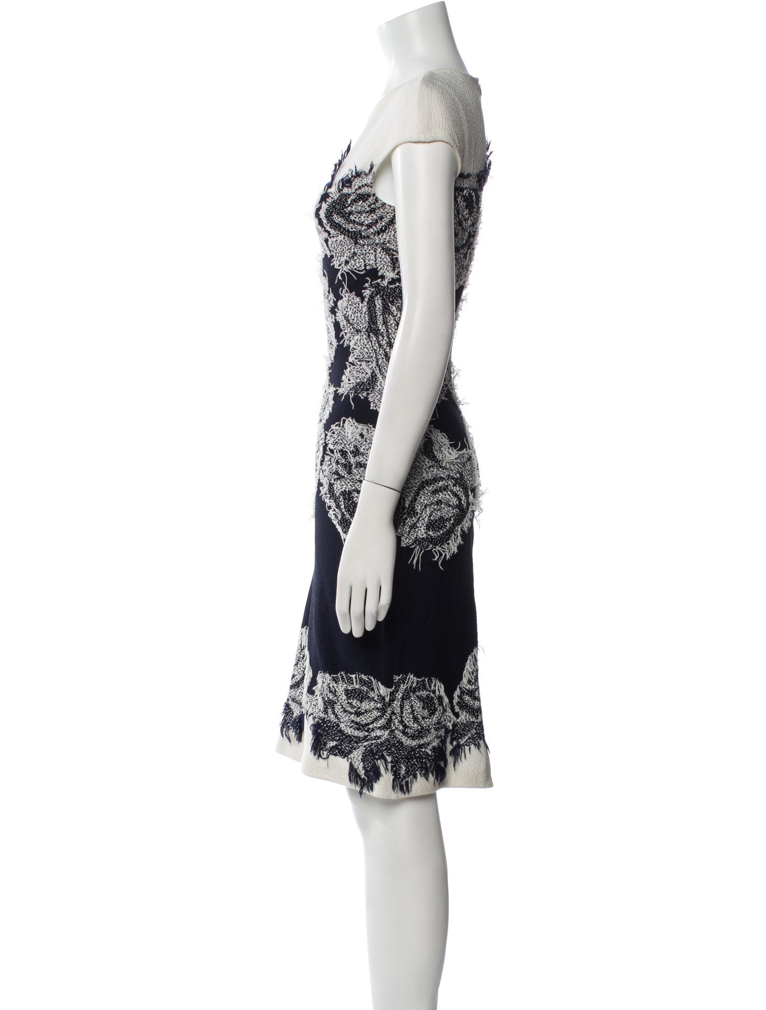 St. John Lace Pattern Knee-Length Dress