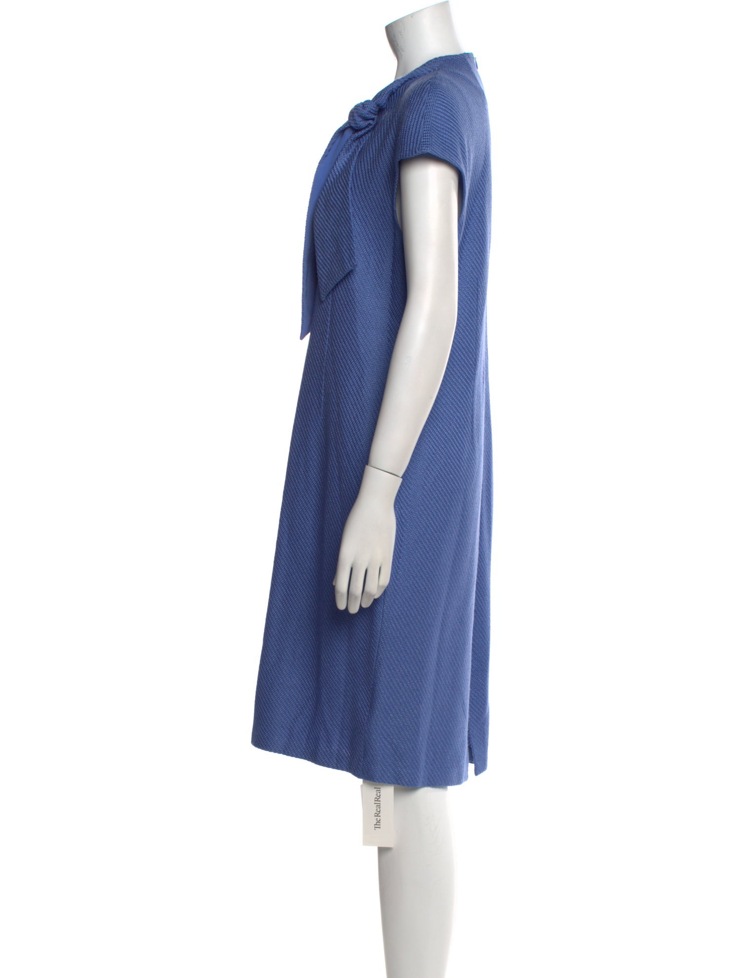 St. John Tie Neck Knee-Length Dress