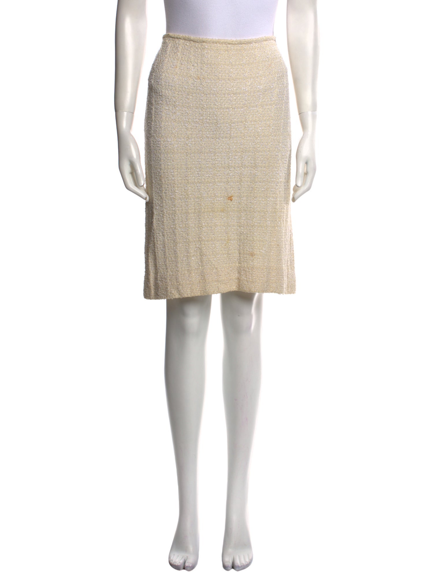 St. John Raw-Edge Trim Knee-Length Skirt