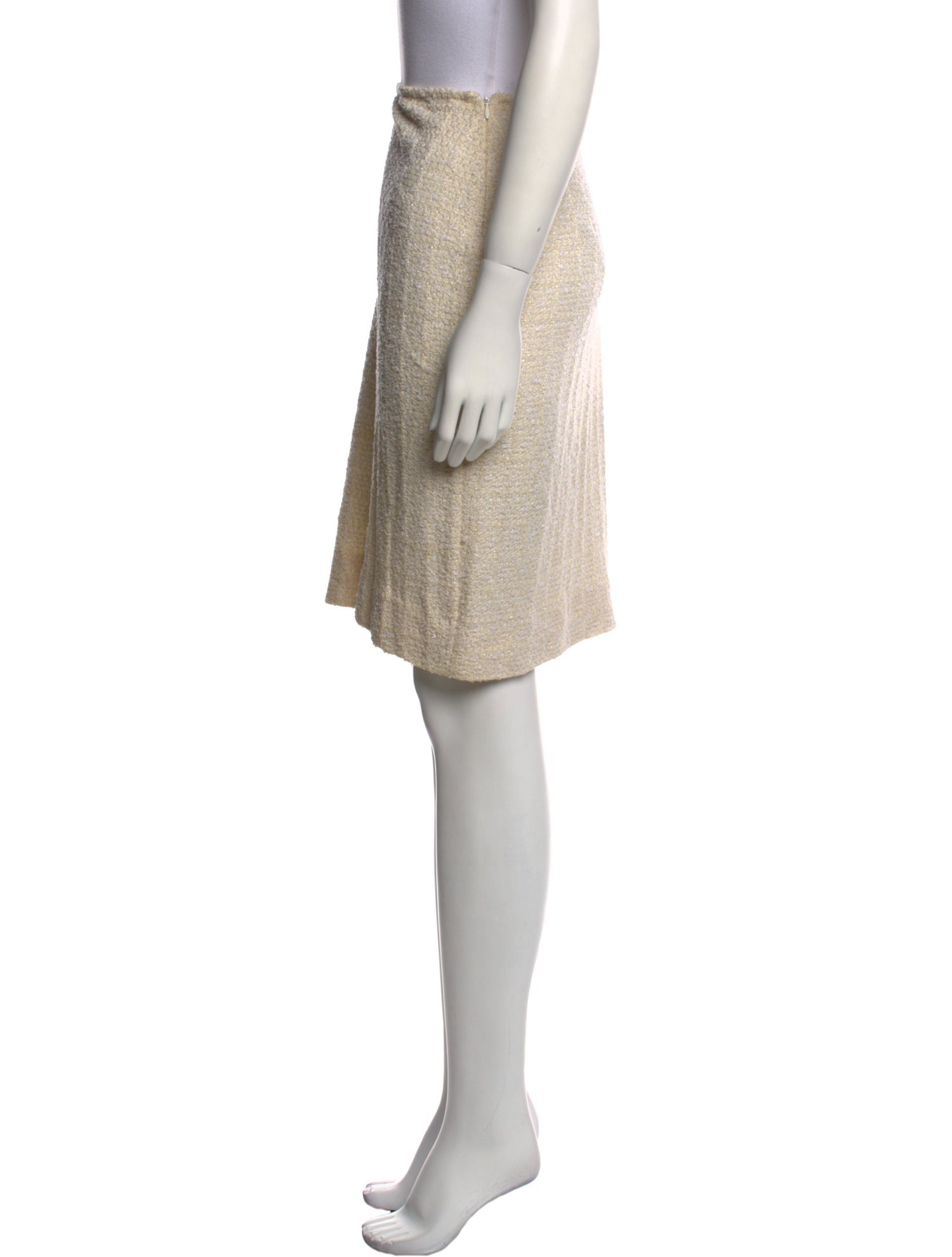 St. John Raw-Edge Trim Knee-Length Skirt