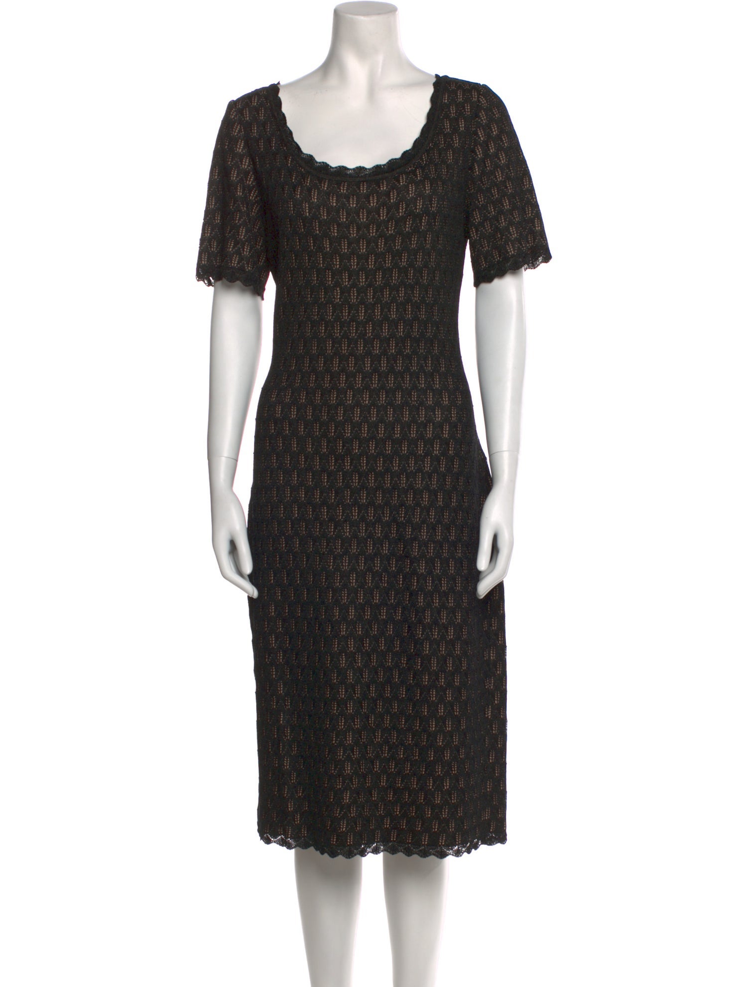 St. John Scoop Neck Midi Length Dress