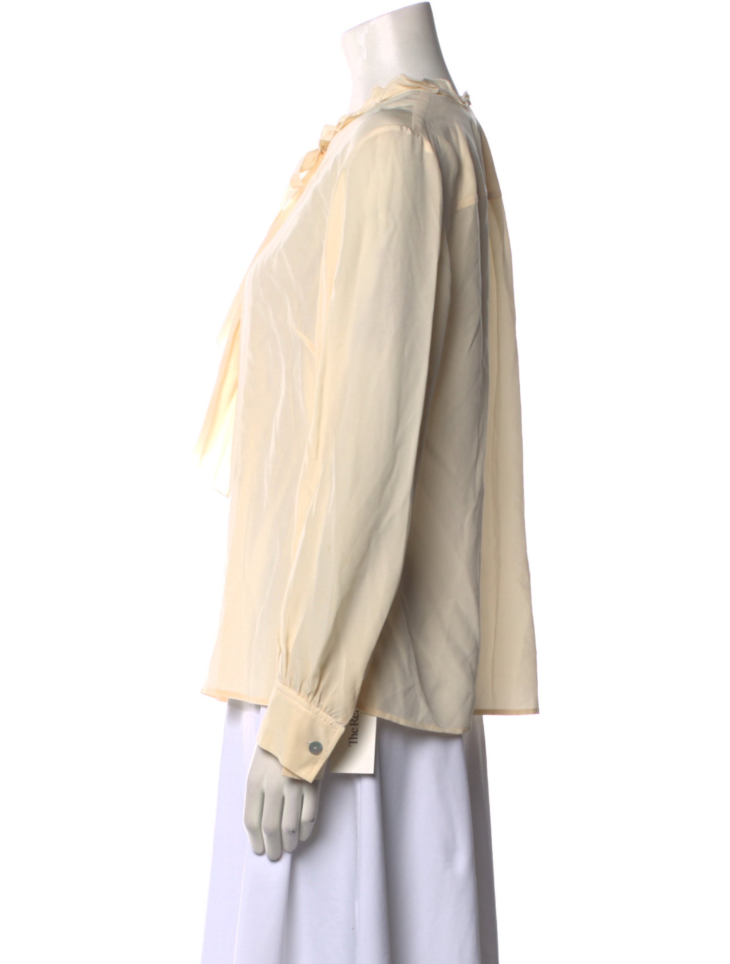 St. John Silk Tie Neck Blouse