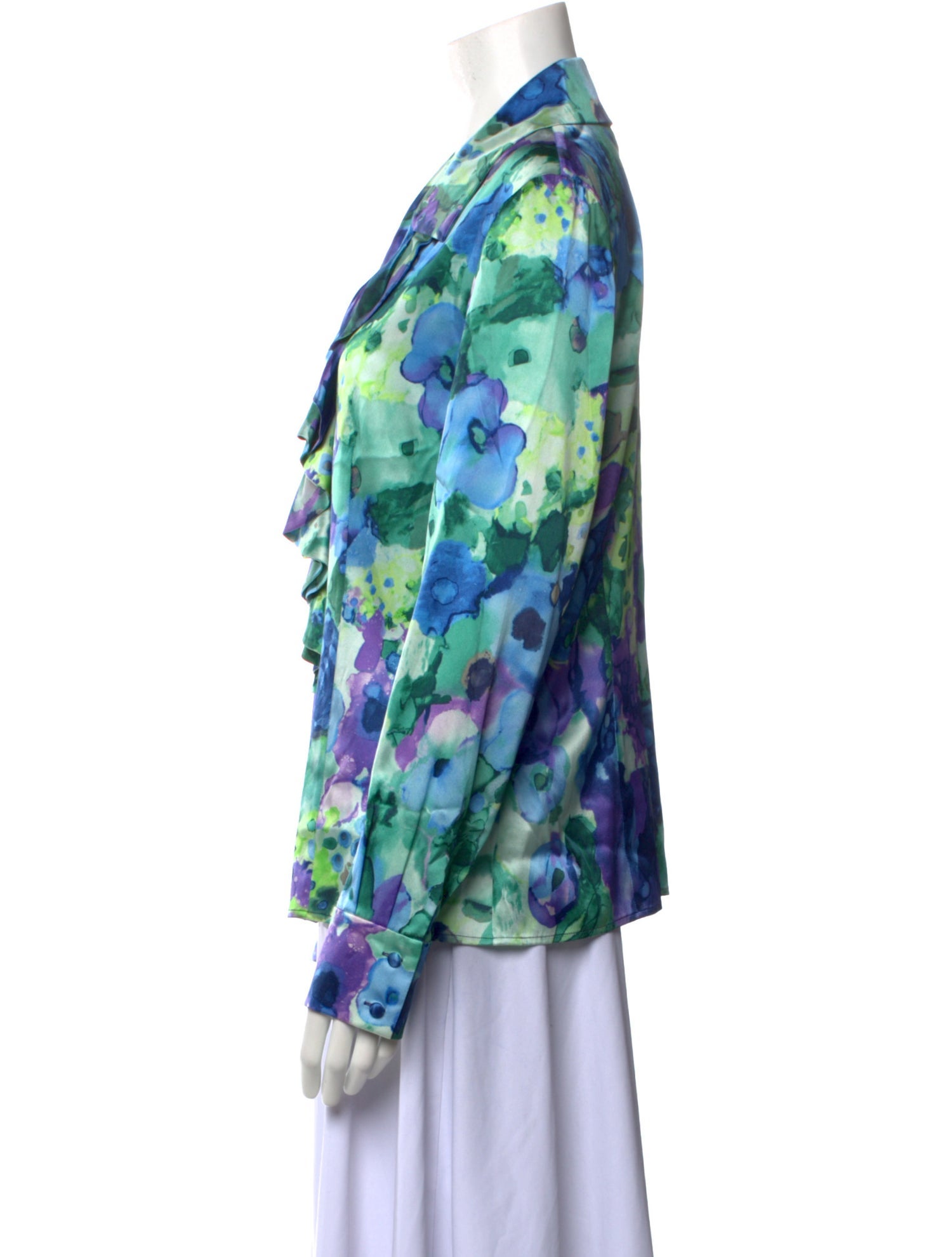 St. John Silk Floral Print Blouse w/ Tags