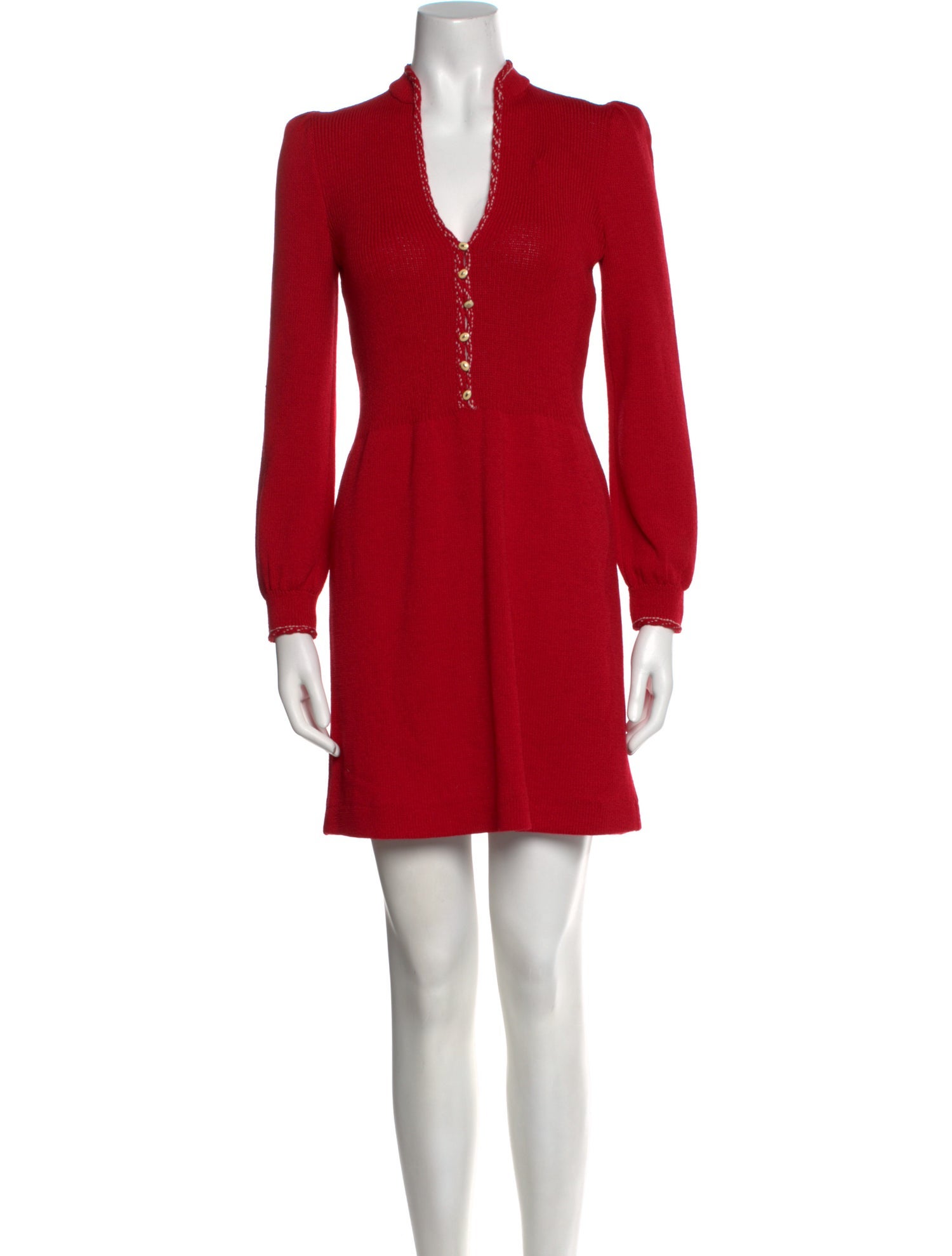 St. John V-Neck Mini Dress