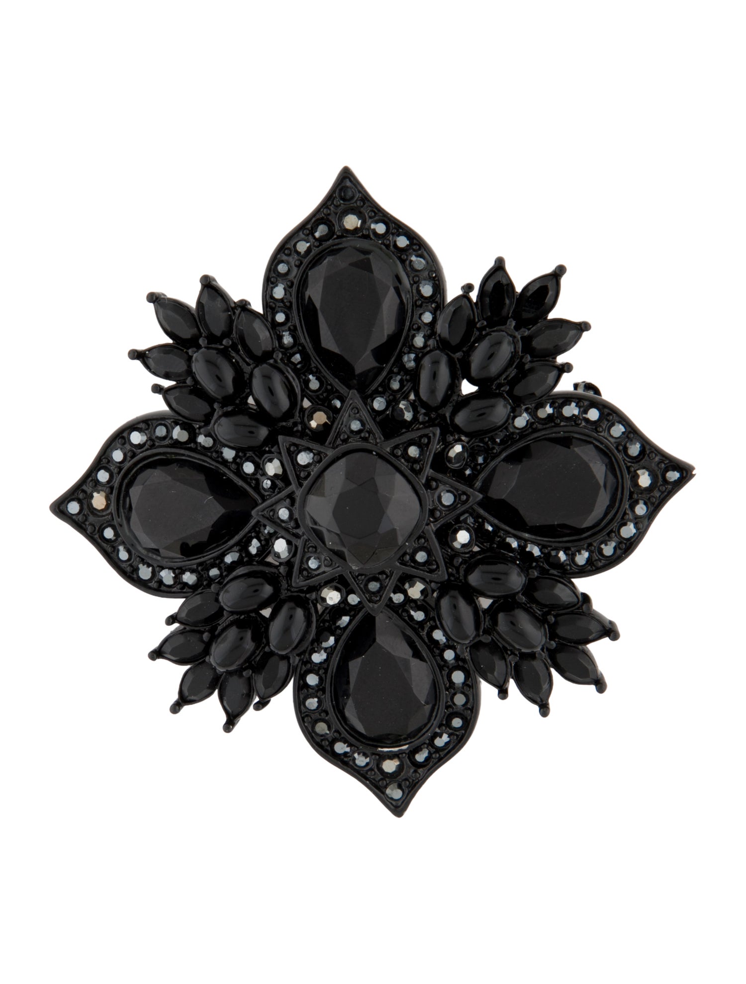 St. John Crystal & Resin Flower Brooch Pendant