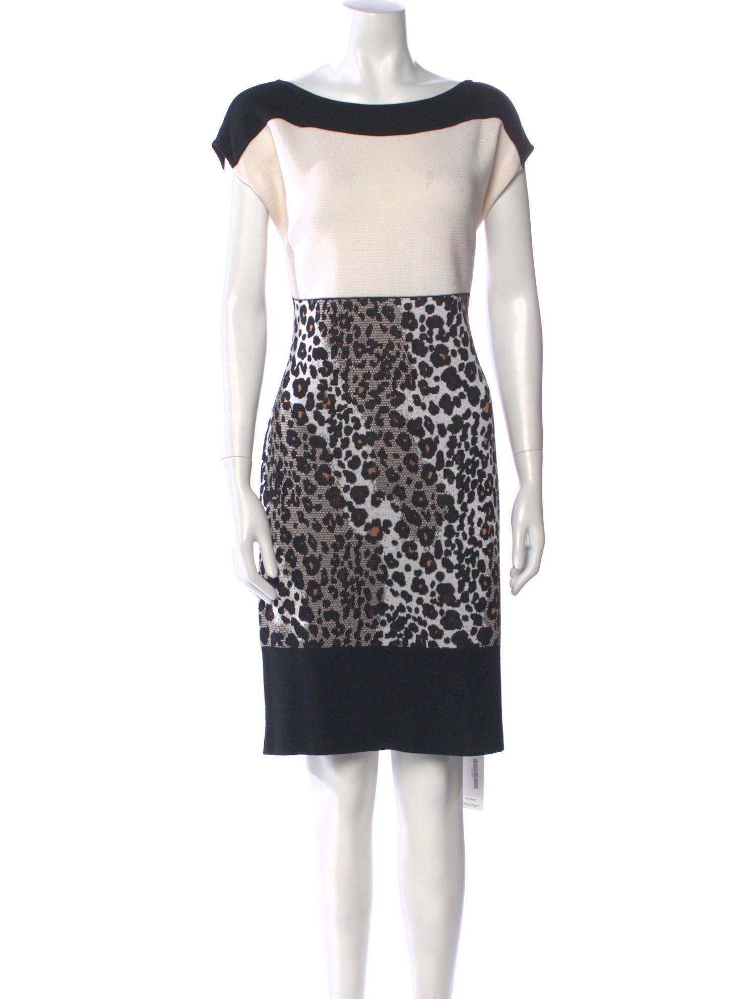 St. John Animal Print Knee-Length Dress