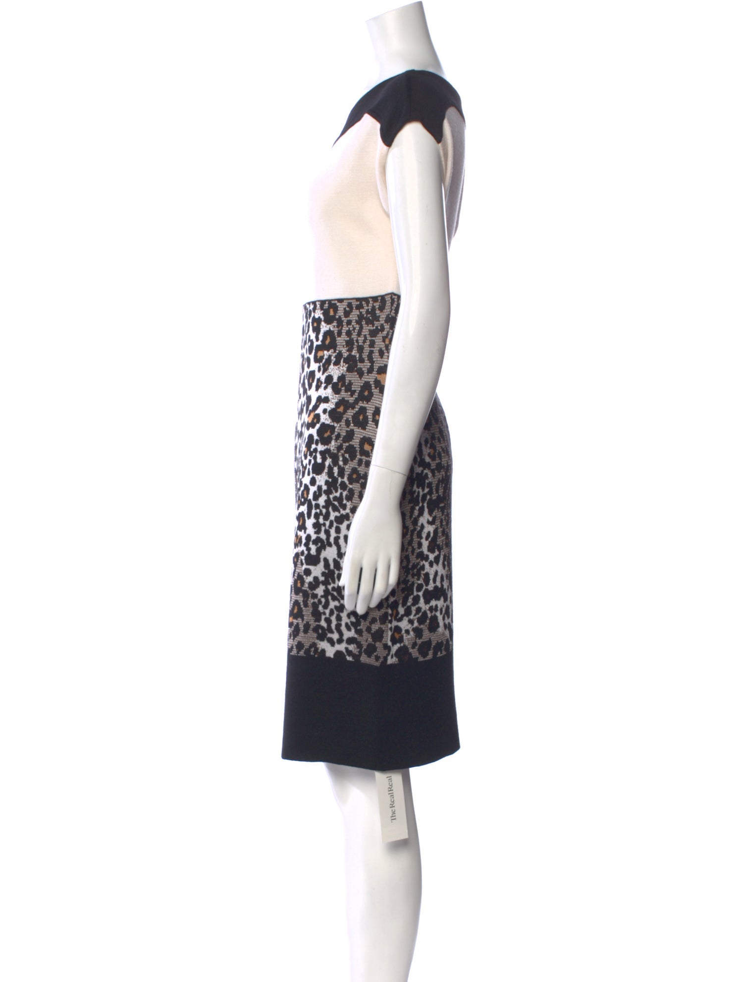 St. John Animal Print Knee-Length Dress