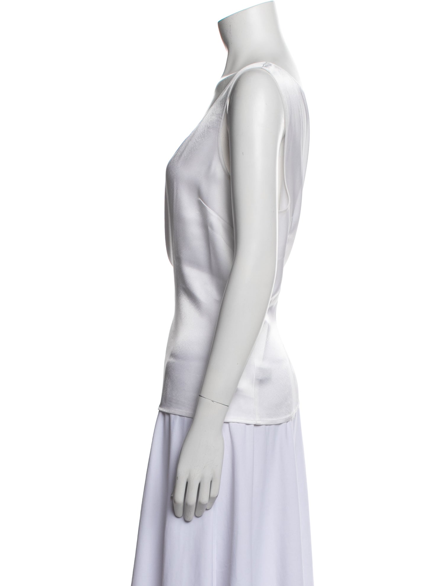 St. John Silk Square Neckline Top