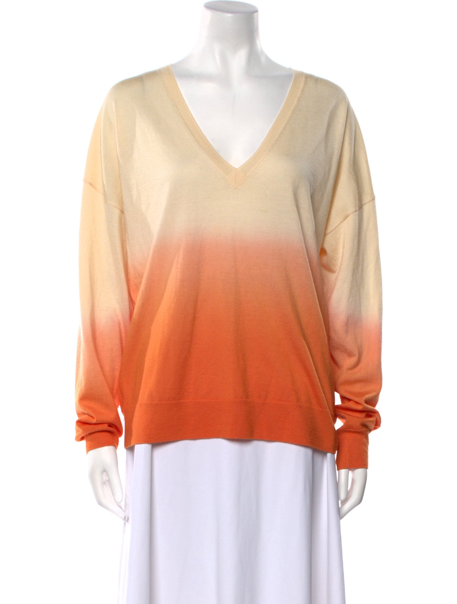 St. John Wool V-Neck Sweatshirt