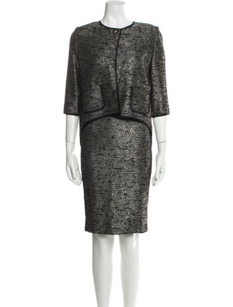 St. John Sequin Embellishments Dress Set