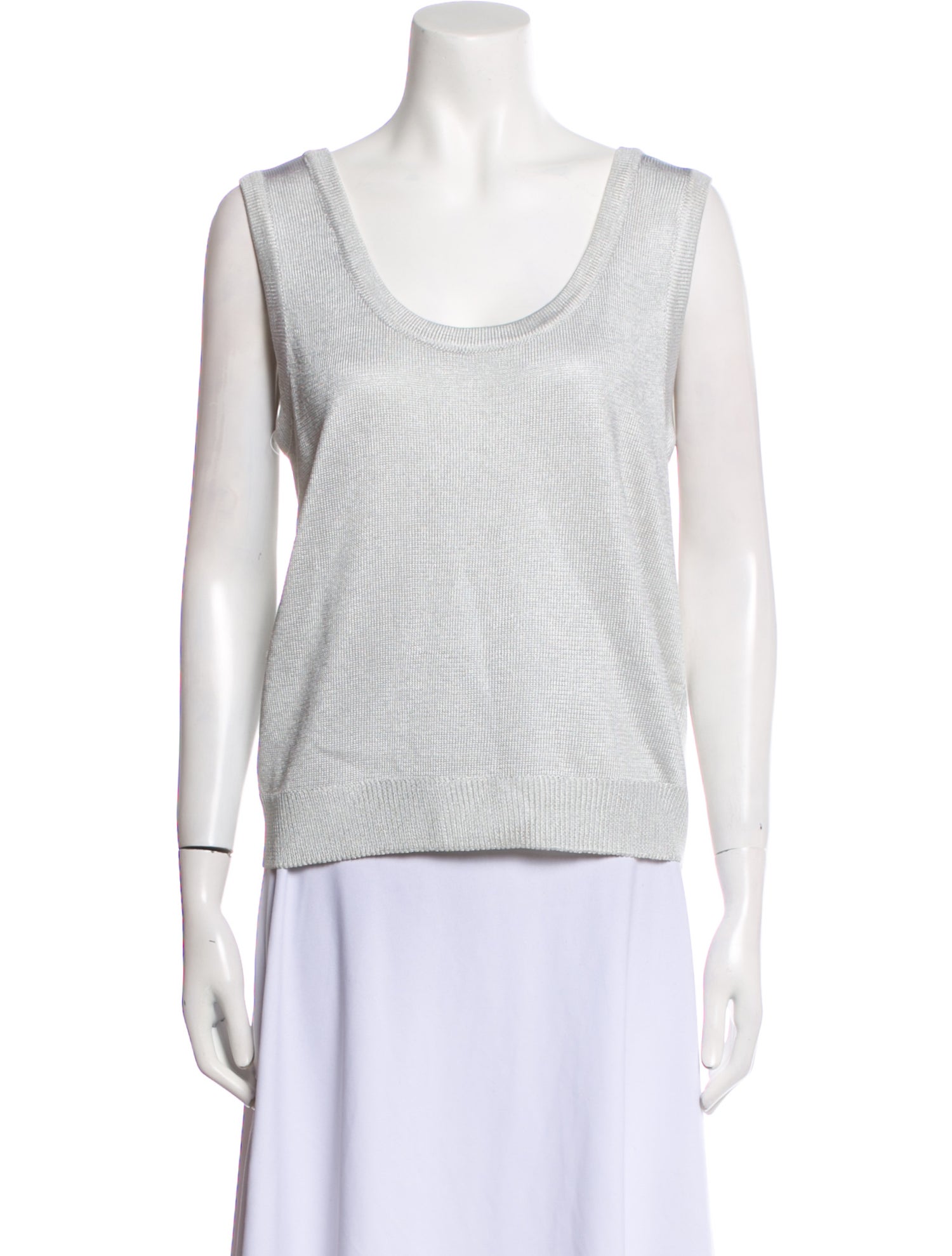 St. John Scoop Neck Sleeveless Top