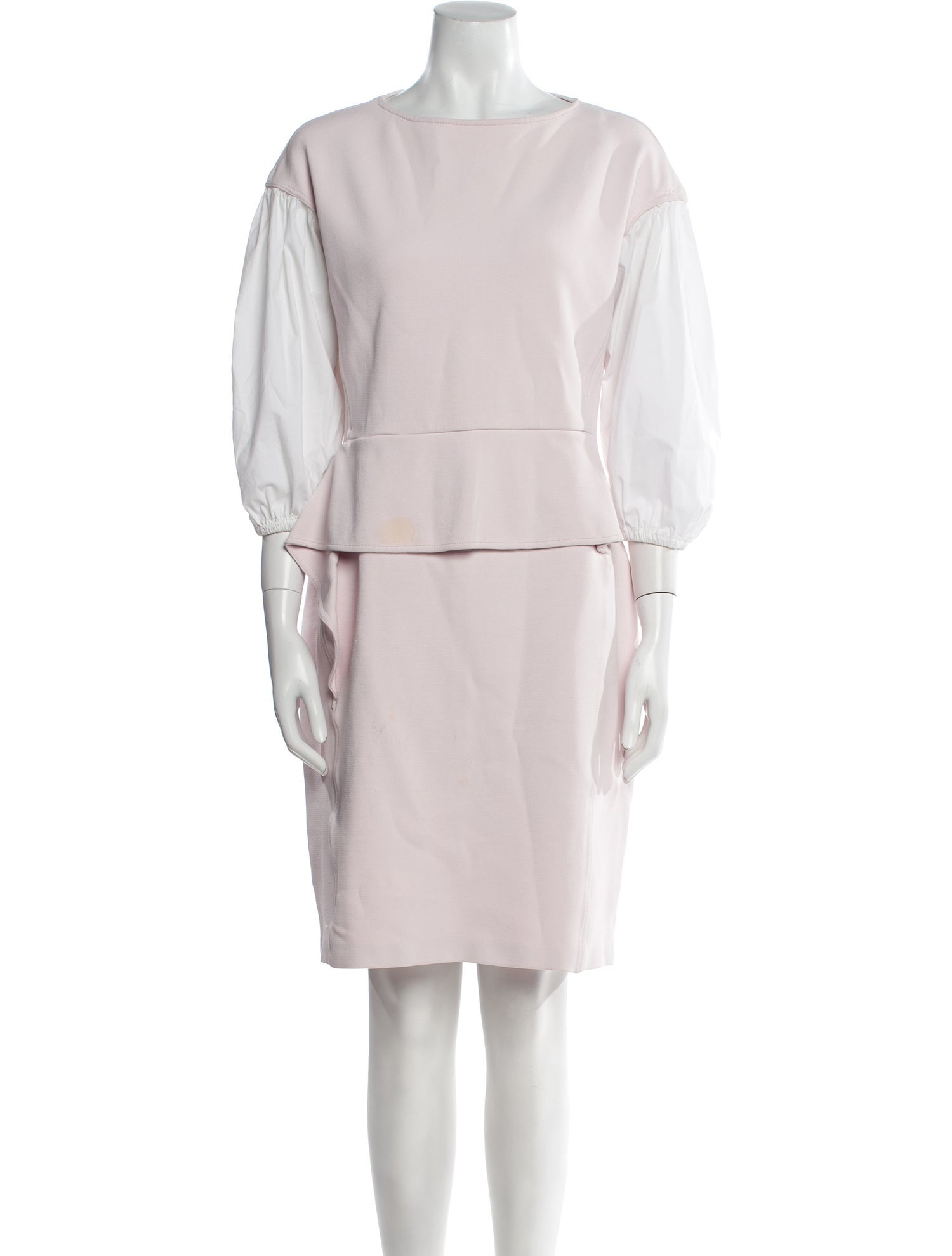St. John Bateau Neckline Knee-Length Dress
