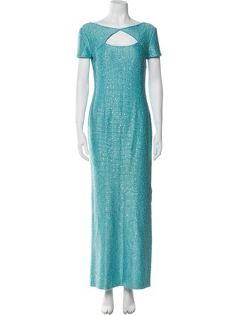 St. John V-Neck Long Dress