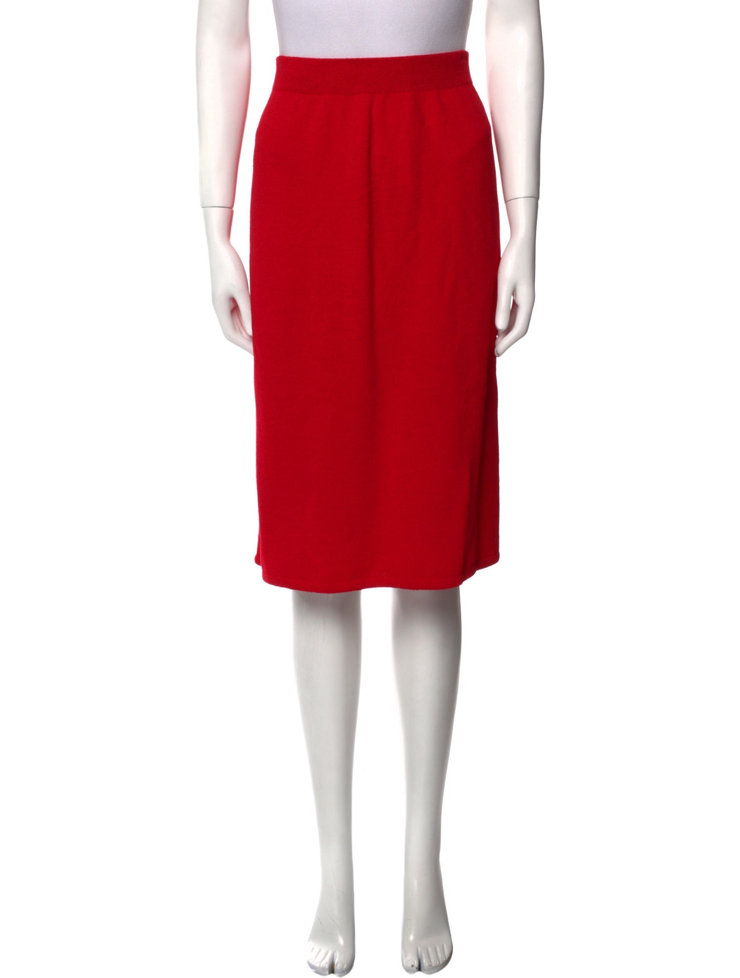 St. John Pleated Accents Knee-Length Skirt