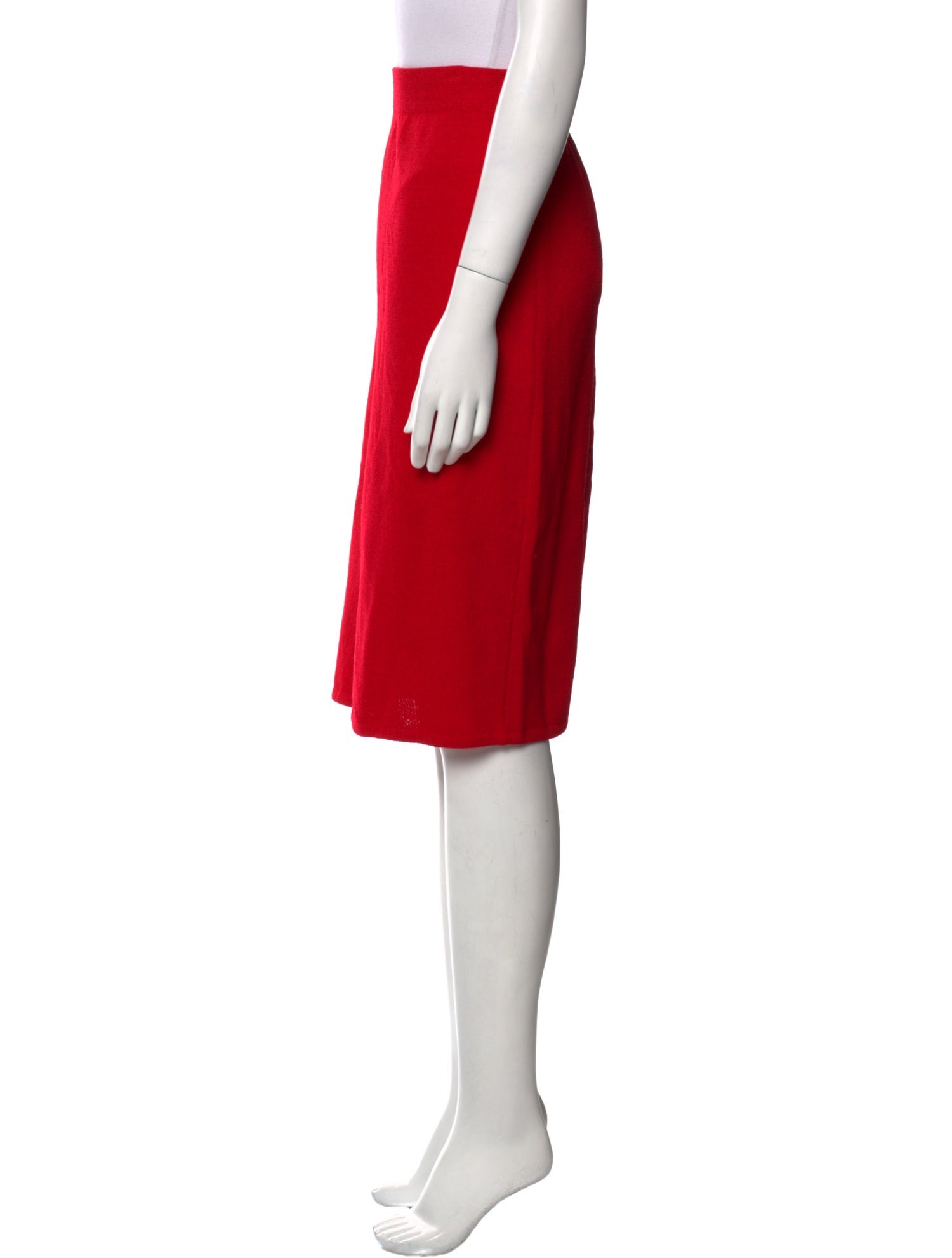 St. John Pleated Accents Knee-Length Skirt