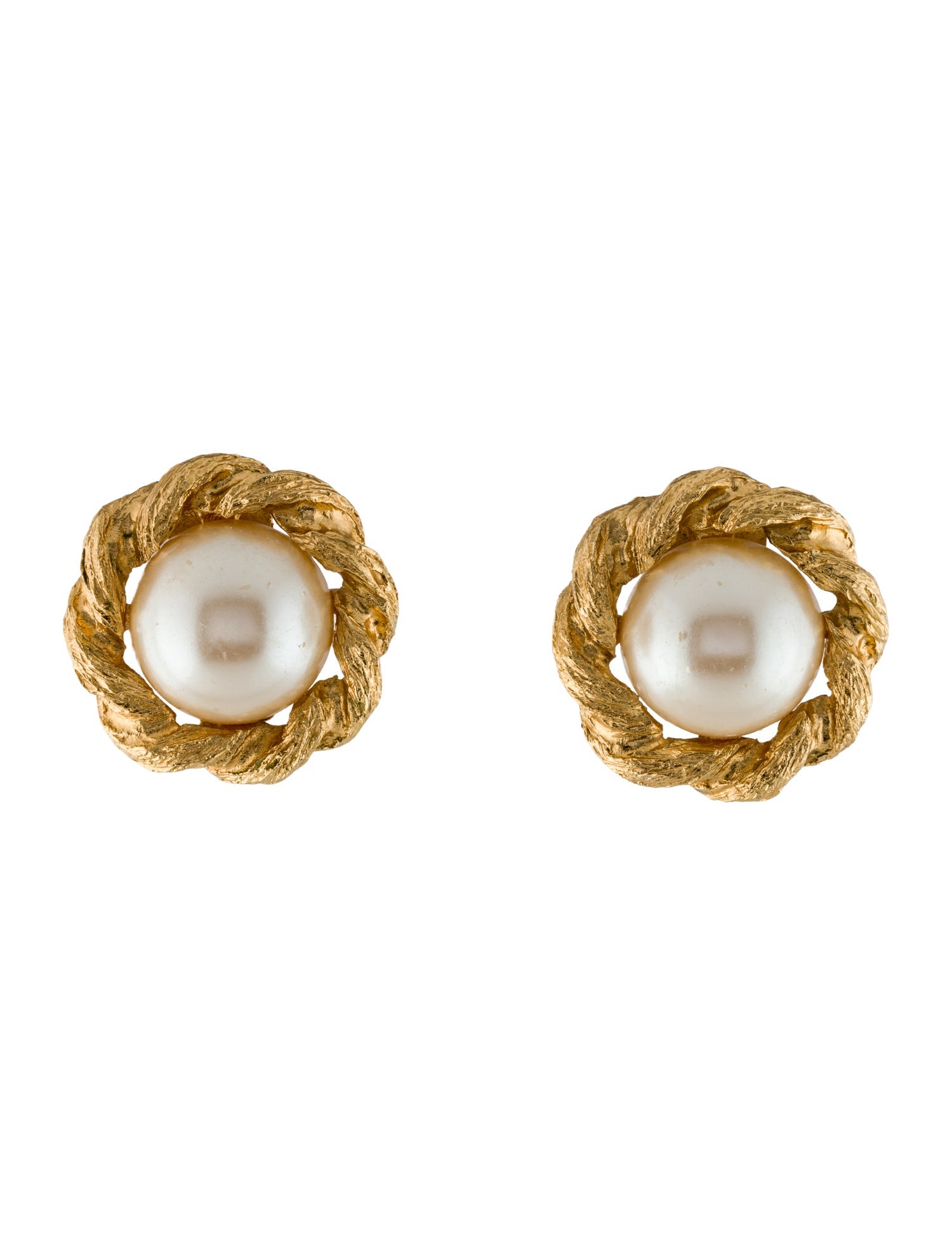 St. John Vintage Faux Pearl Clip-On Earrings