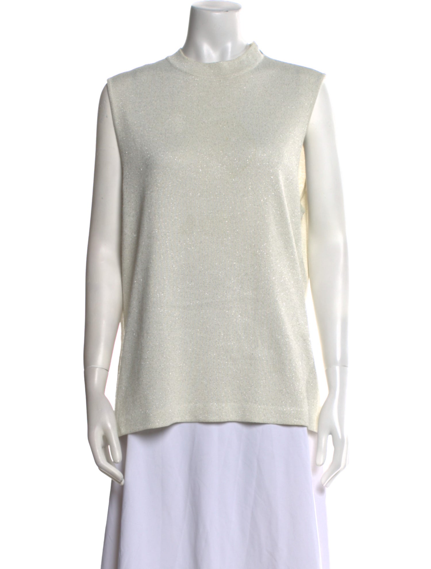 St. John Crew Neck Sleeveless Sweatshirt