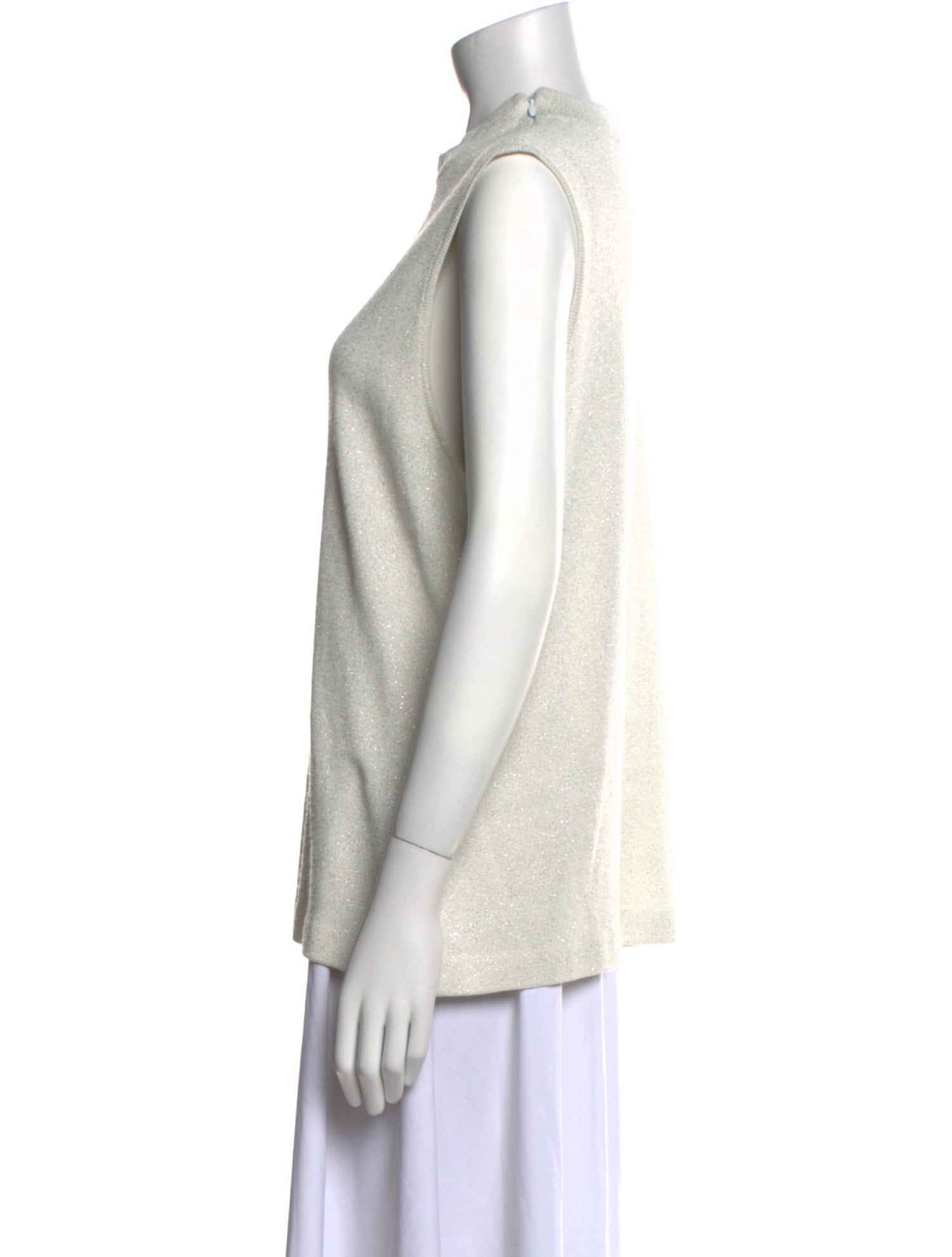 St. John Crew Neck Sleeveless Sweatshirt