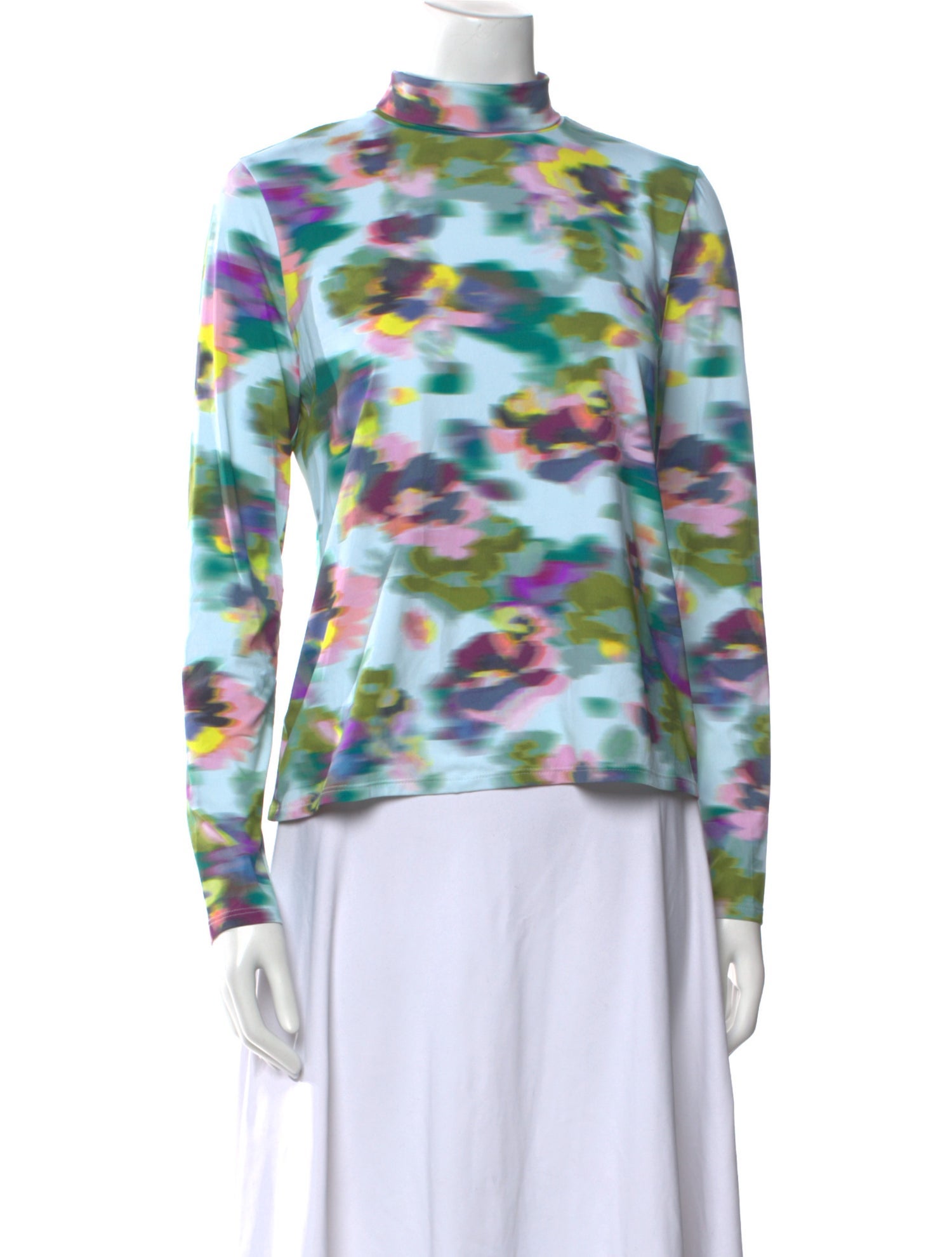 St. John Printed Mock Neck Sweatshirt