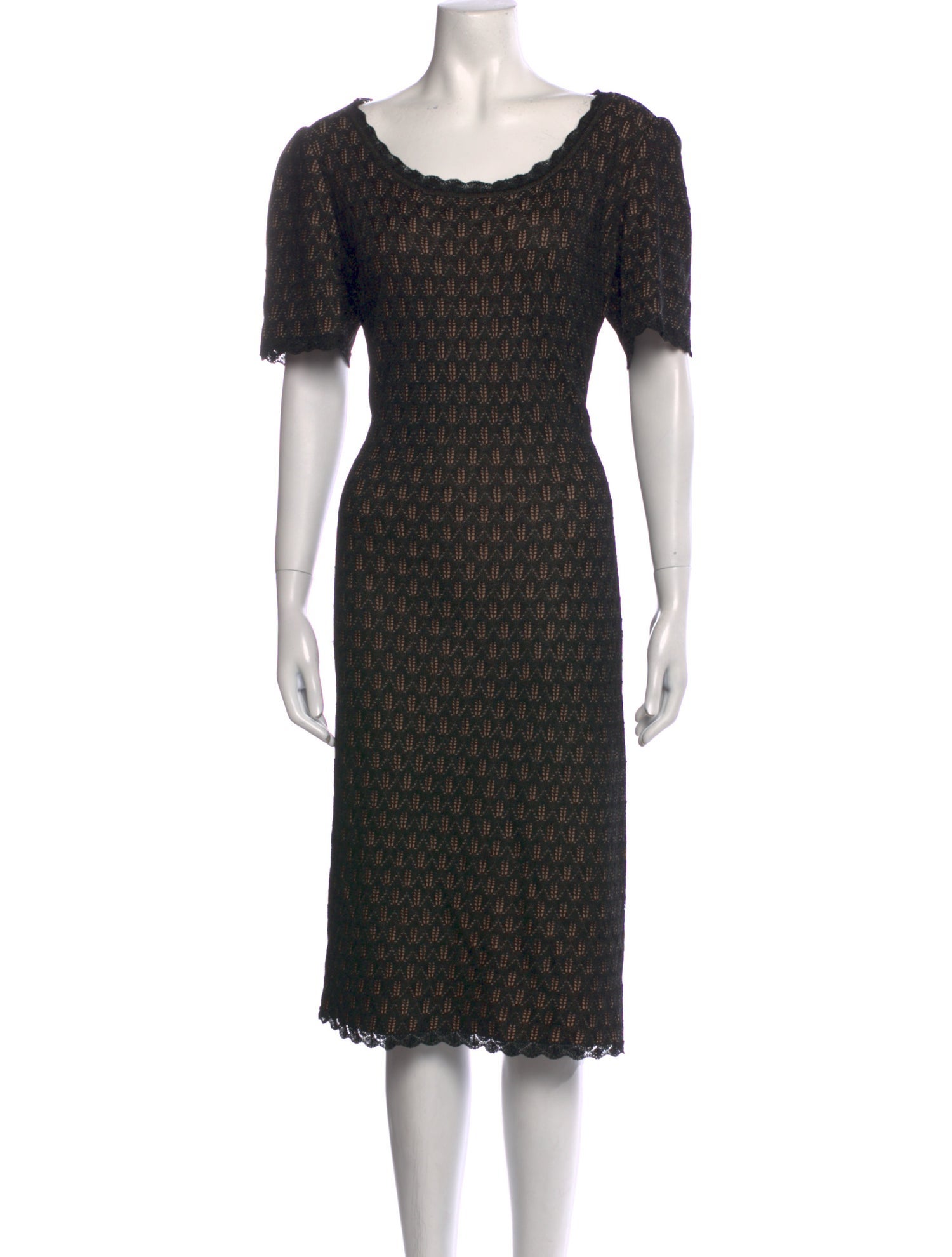 St. John Scoop Neck Midi Length Dress