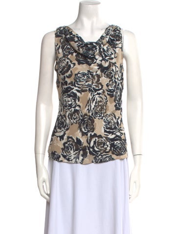 St. John Tops Silk Printed Blouse Petite