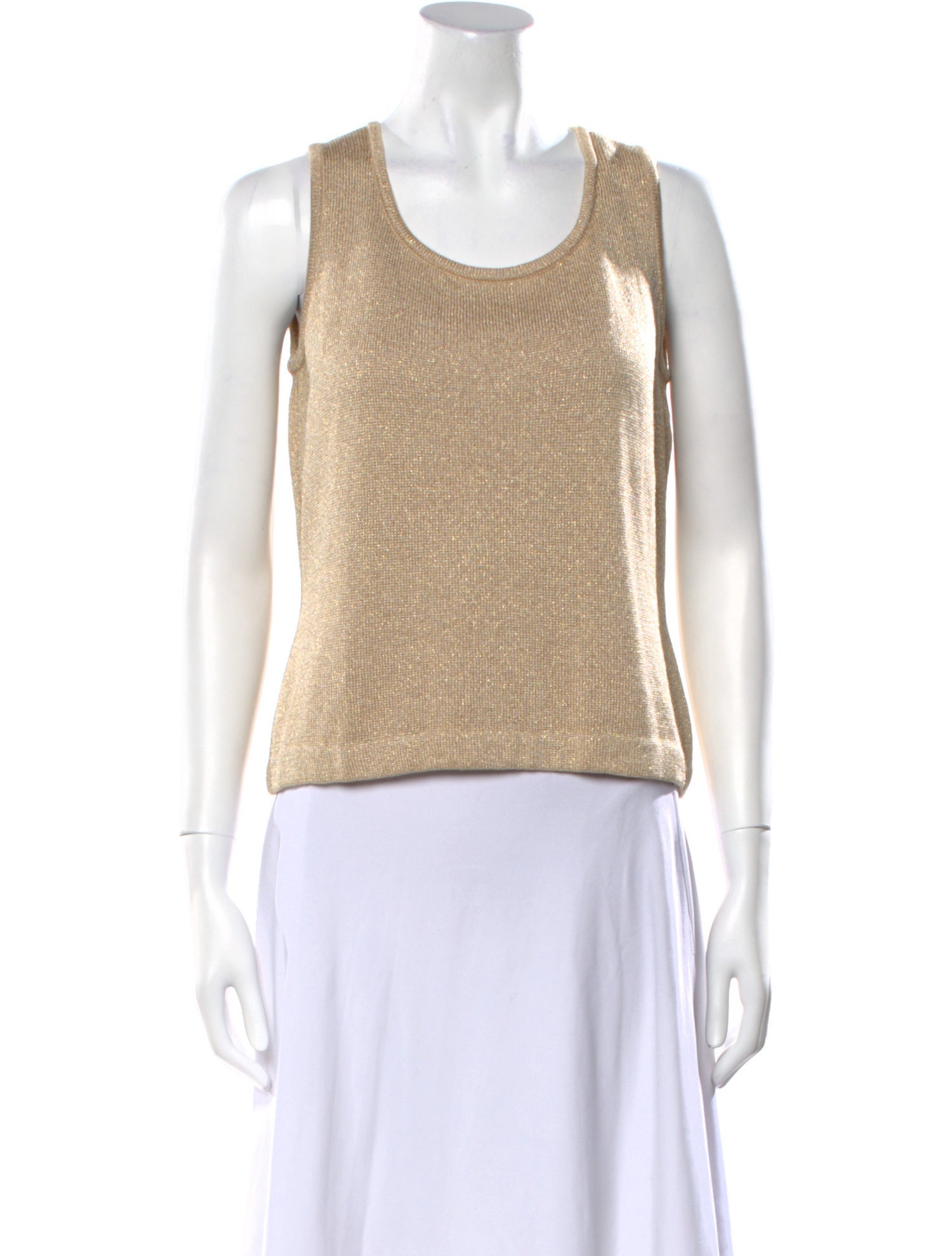 St. John Scoop Neck Sleeveless Top