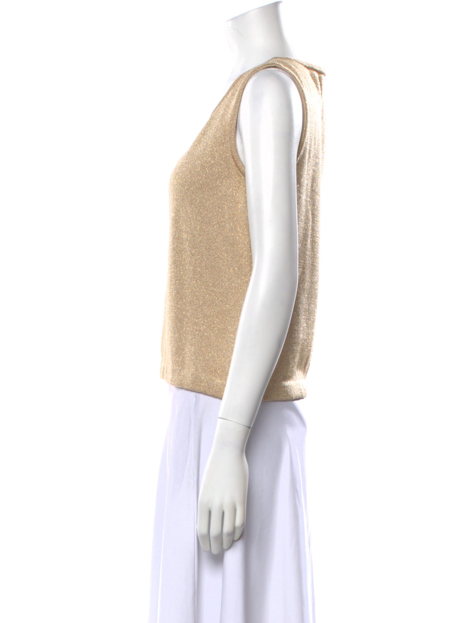 St. John Scoop Neck Sleeveless Top