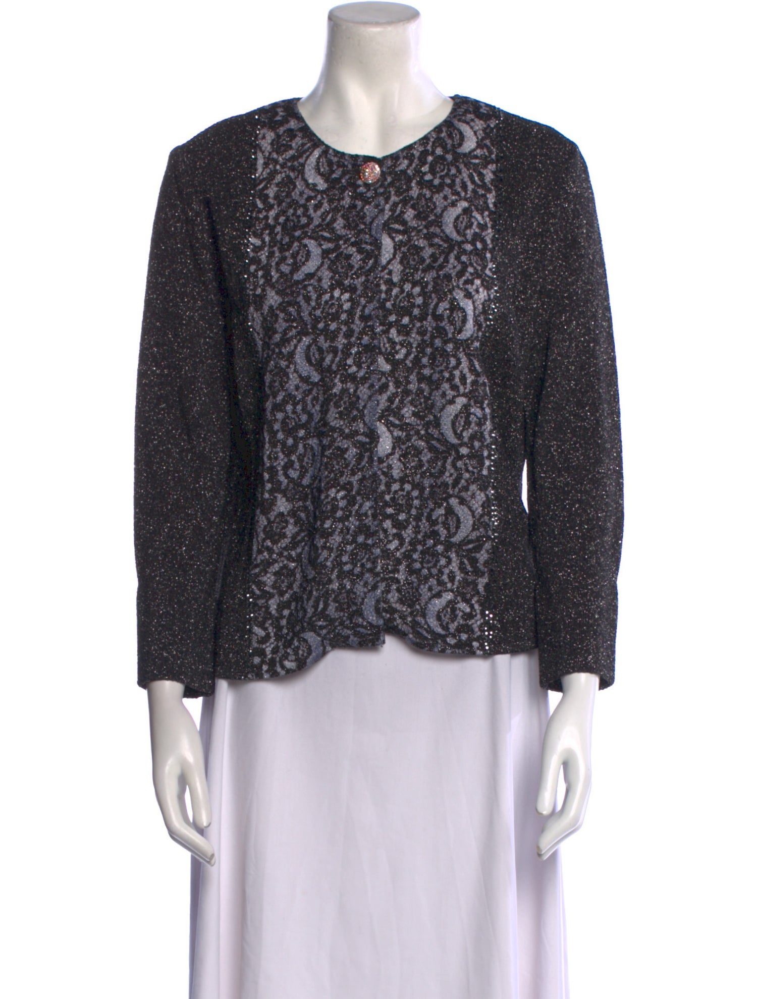 St. John Printed Crew Neck Sweater