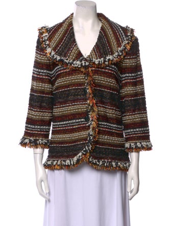 St. John Striped V-Neck Sweater